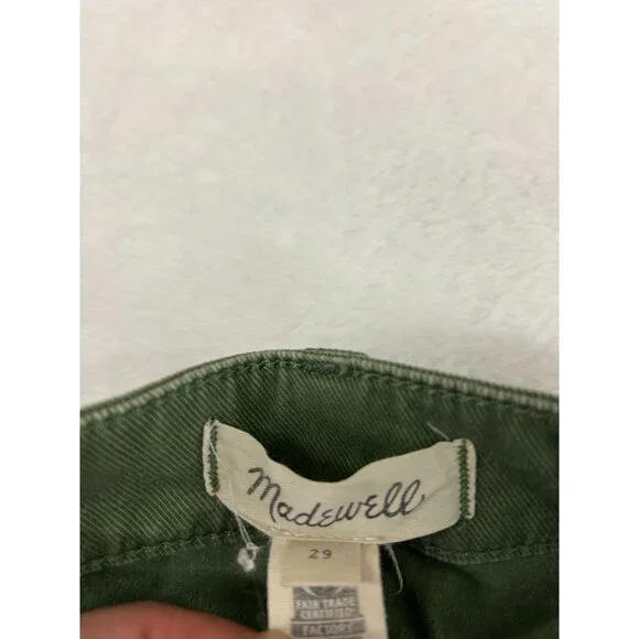 LOT 2 Madewell Size 29 The Perfect Vintage Fatigue Short Desert Green & Blue - Picture 3 of 16